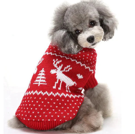 Festive Elk Reindeer Dog Sweater