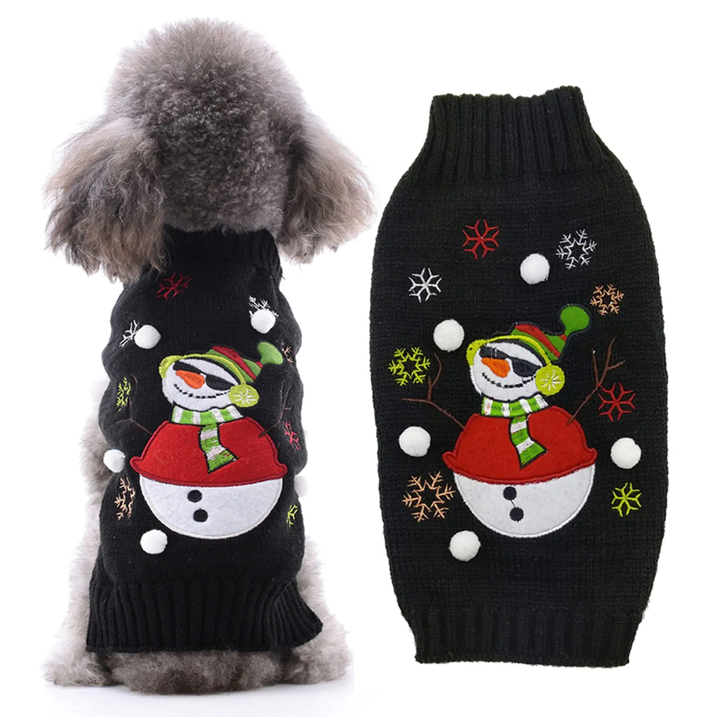 Festive Pup Knit Sweater - Cozy Acrylic Winter Wear for Pets