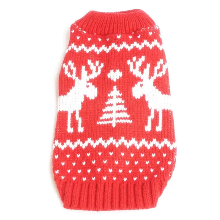 Festive Elk Reindeer Dog Sweater